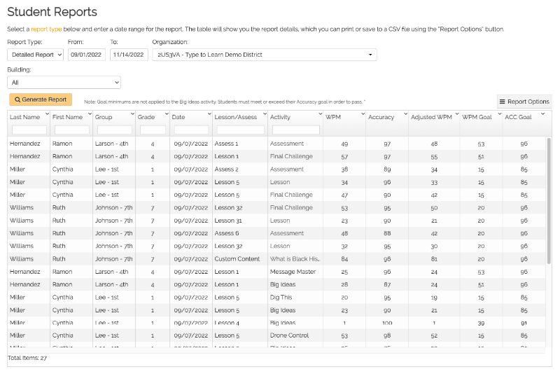 Type to Learn - Detailed Report