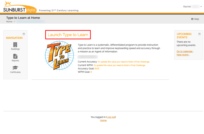 Type to Learn At Home - Launch Type to Learn